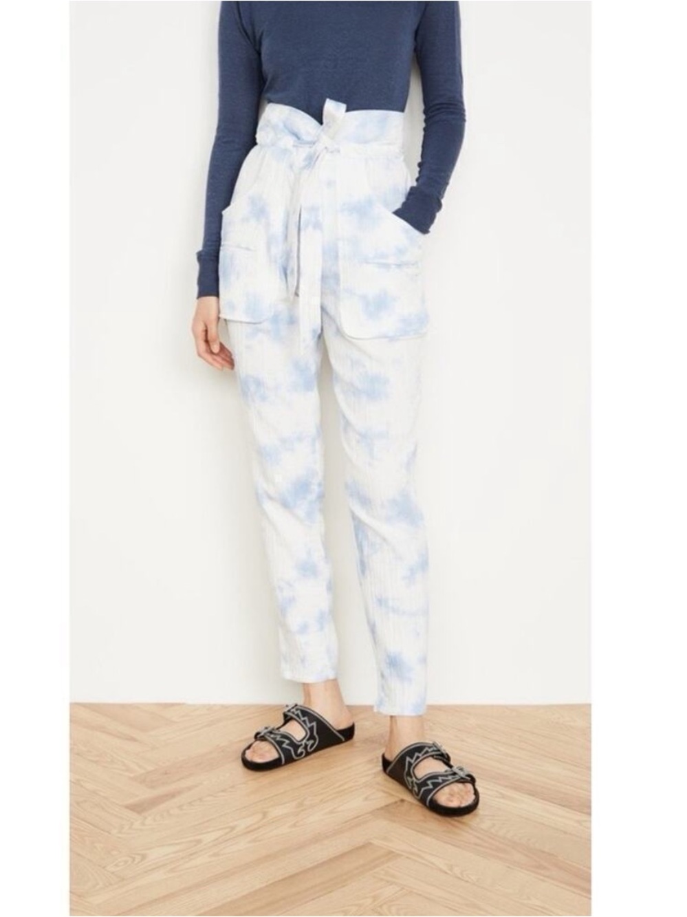 NWT Isabel Marant Étoile cotton linen Bessie tie-dye pants MED / 8